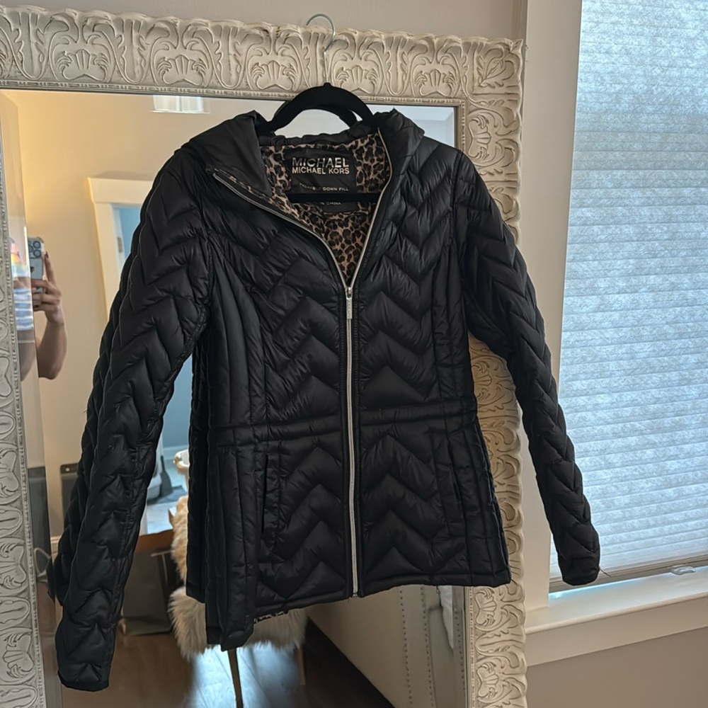 Michael Kors packable down jacket with hood